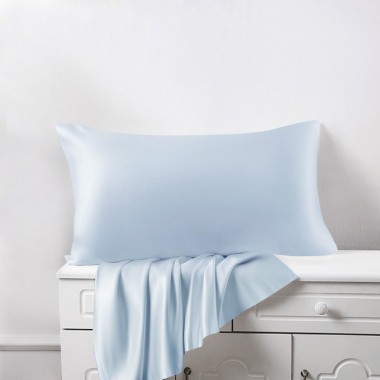 Baby Blue 22 Momme Mulberry Silk Pillowcase with Hidden Zipper Australia