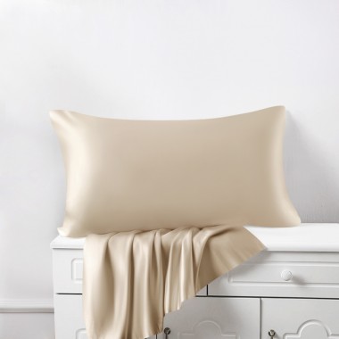 Beige 22 Momme Mulberry Silk Pillowcase with Hidden Zipper Australia