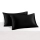 Black 22 Momme Mulberry Silk Pillowcase with Hidden Zipper Australia