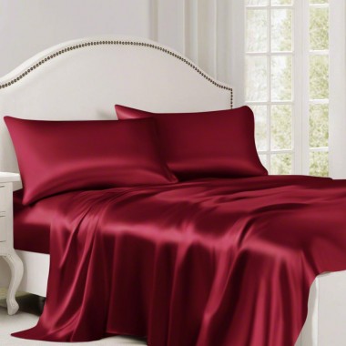 Claret 22 Momme Mulberry Silk Flat Sheet Australia