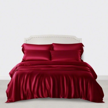 Claret 3 PCS 22 Momme Mulberry Silk Duvet Cover Set Australia