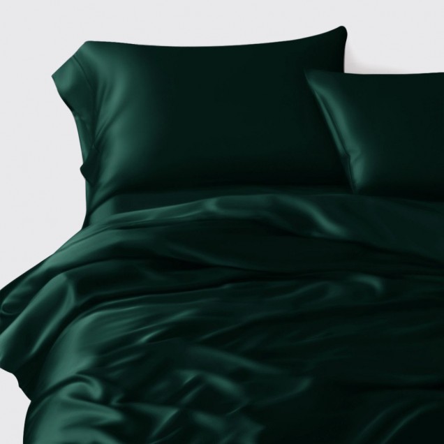 Dark Green 22 Momme Mulberry Silk Duvet Cover Australia