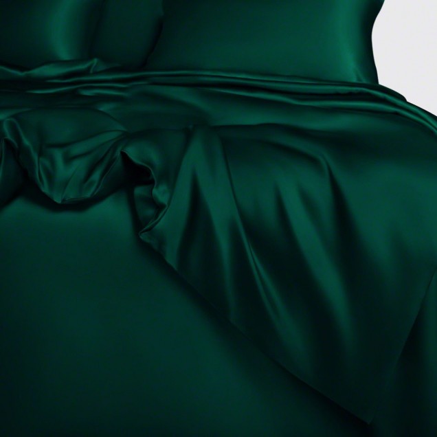 Dark Green 22 Momme Mulberry Silk Duvet Cover Australia