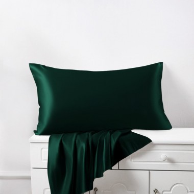 Dark Green 22 Momme Mulberry Silk Pillowcase with Hidden Zipper Australia