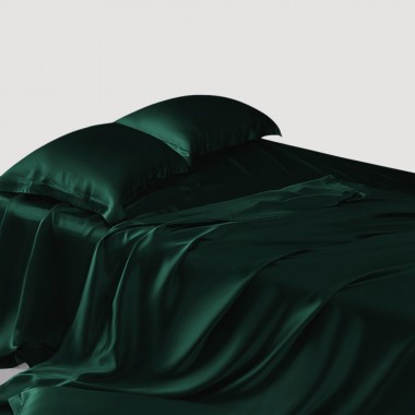 Dark Green 22 Momme Mulberry Silk Sheet Set Australia