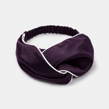 Dark Purple & Ivory Silk Headband Australia