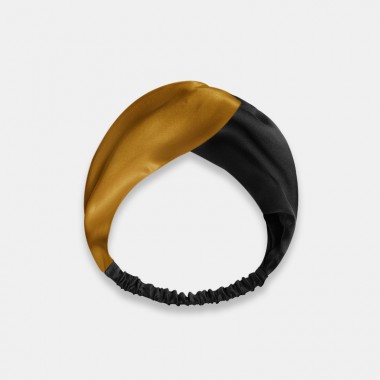 Gold & Black Mulberry Silk Headband Australia