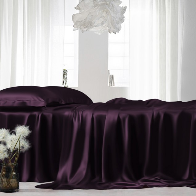 Grape 22 Momme Mulberry Silk Flat Sheet Australia