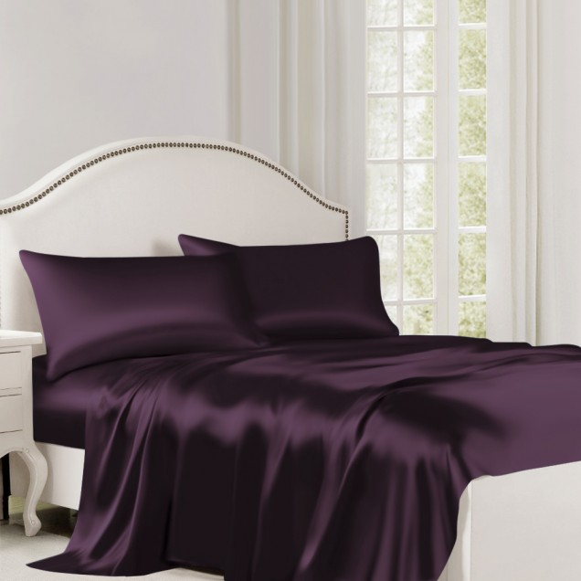 Grape 22 Momme Mulberry Silk Flat Sheet Australia