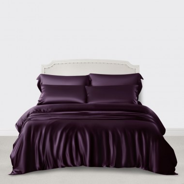 Grape 3 PCS 22 Momme Mulberry Silk Duvet Cover Set Australia