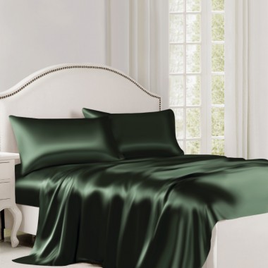 Hunter Green 22 Momme Mulberry Silk Flat Sheet Australia