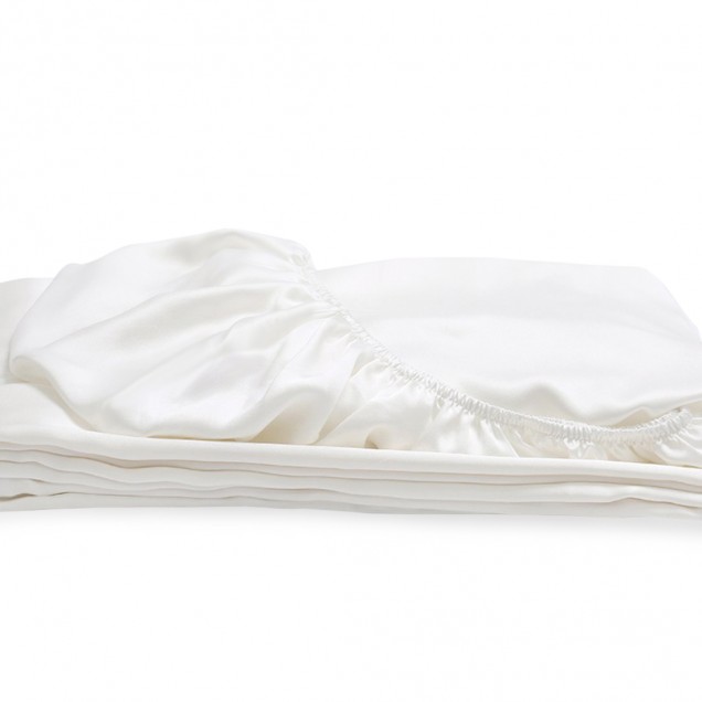 Ivory 22 Momme Mulberry Silk Fitted Sheet Australia