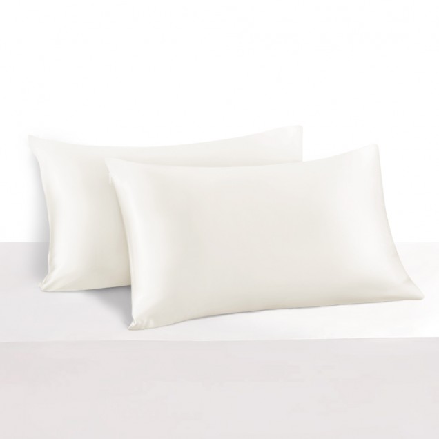 Ivory 22 Momme Mulberry Silk Pillowcase with Hidden Zipper Australia