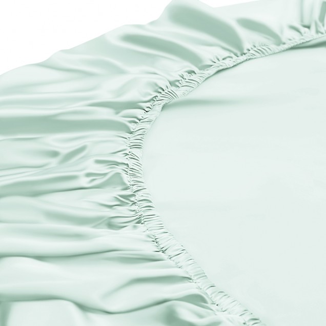 Light Cyan 22 Momme Mulberry Silk Fitted Sheet Australia