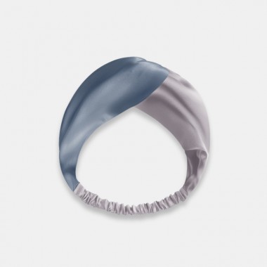 Misty Blue & Silver Mulberry Silk Headband Australia