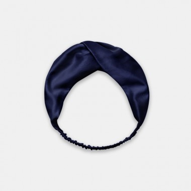 Navy Mulberry Silk Headband Australia