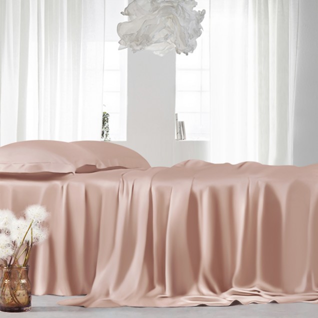 Pearl Pink 22 Momme Mulberry Silk Flat Sheet Australia