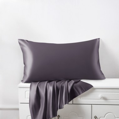 Slate Gray 22 Momme Mulberry Silk Pillowcase with Hidden Zipper Australia