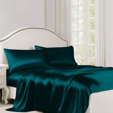 Teal 22 Momme Mulberry Silk Flat Sheet Australia