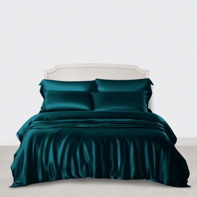 Teal 3 PCS 22 Momme Mulberry Silk Duvet Cover Set Australia