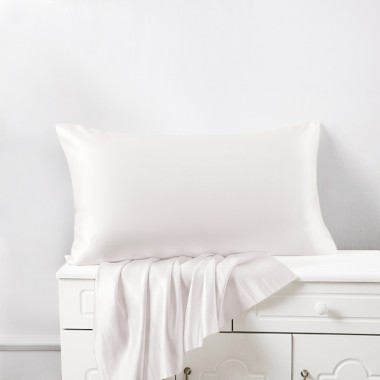 White 22 Momme Mulberry Silk Pillowcase with Hidden Zipper Australia